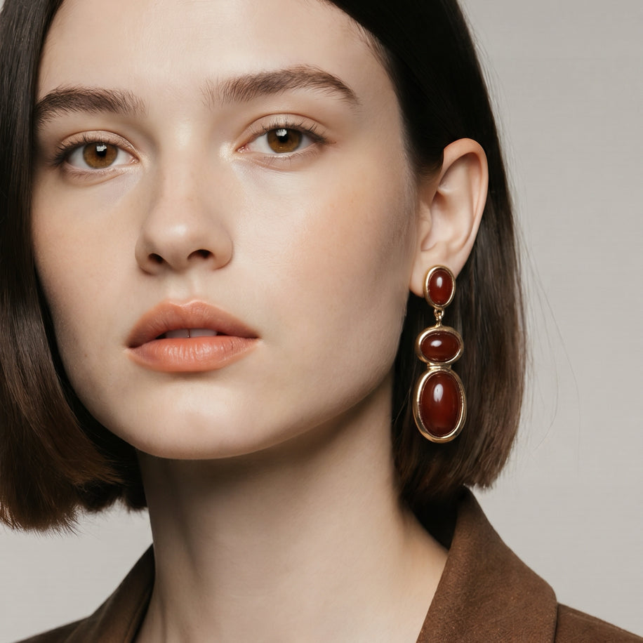 Gaia Küpe (Dark Garnet) #3015
